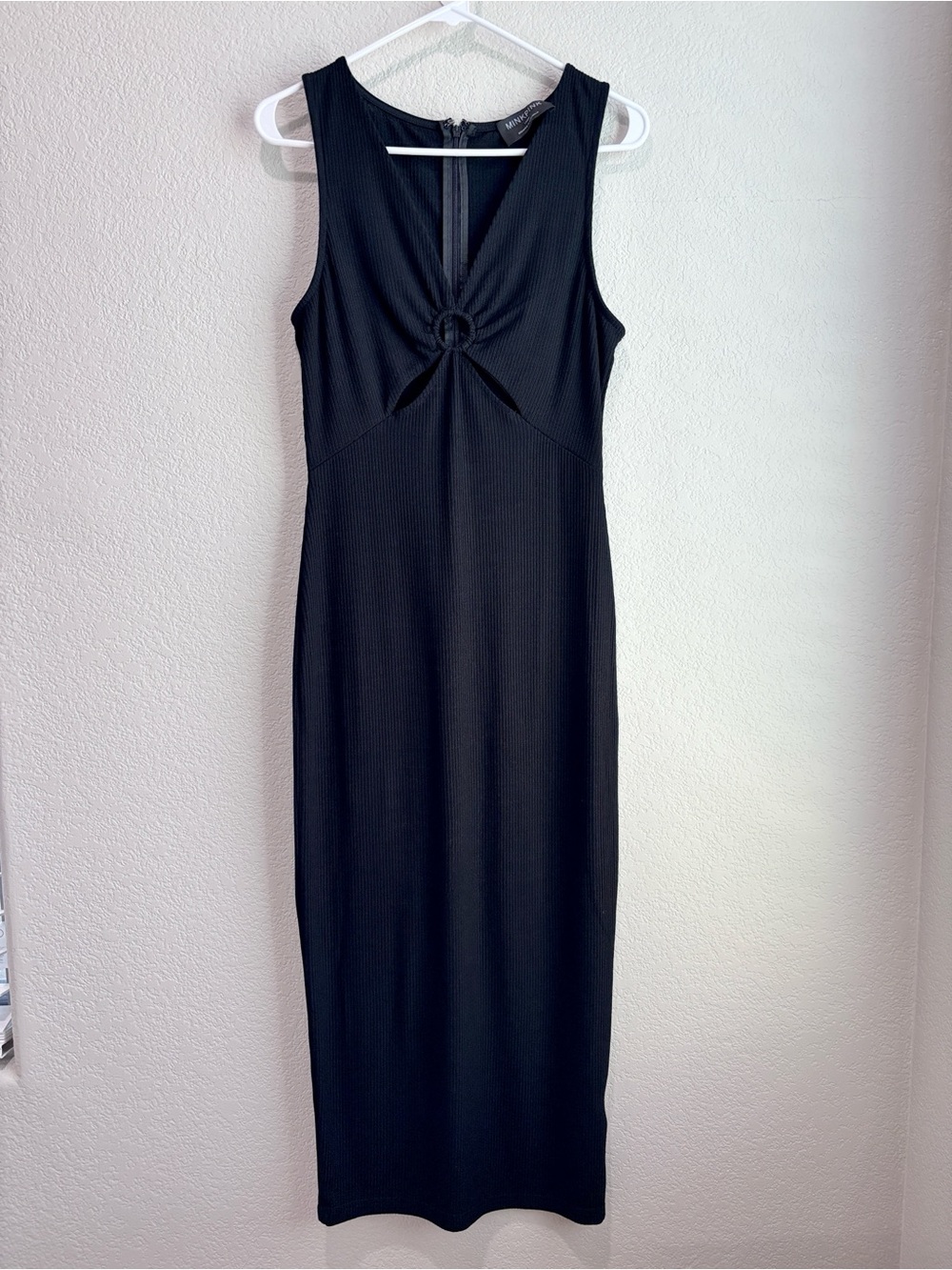 MINKPINK Revolve Naomi Midi Cut Out Black Dress Women’s Size Large
